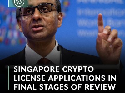 Singapore’s central bank is in the final stages of reviewing applications for licenses to provide crypto services